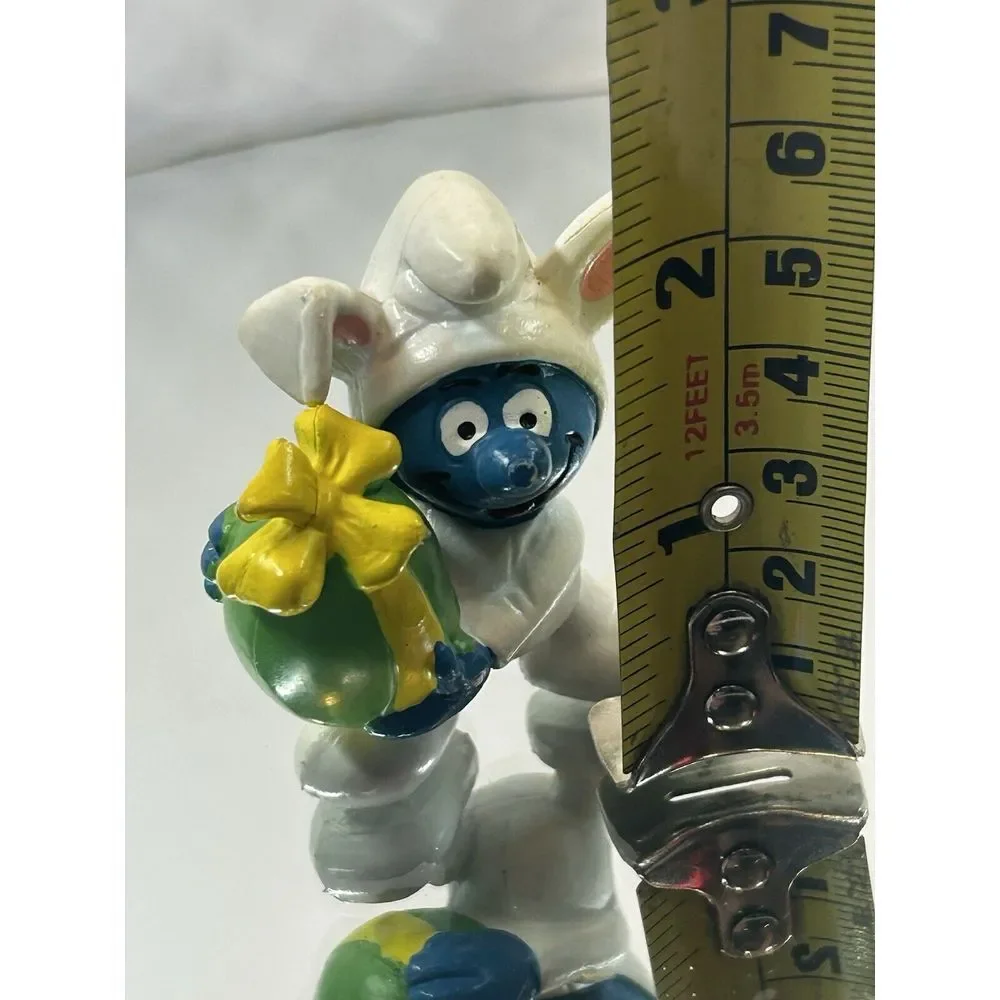 Smurf Easter‎ Bunny Figure Smurfs Egg VINTAGE ORIGINAL Classic PVC Toy PEYO